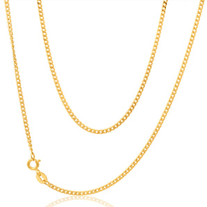 9ct Yellow Gold 50 Gauge Curb 40cm Chain