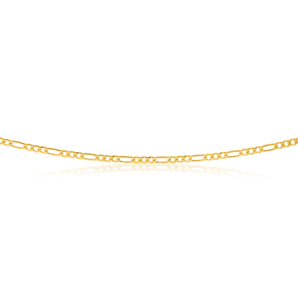9ct Yellow Gold 55cm Figaro Chain
