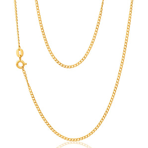 9ct Yellow Gold 40 Gauge Curb 50cm Chain