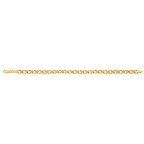 9ct Yellow Gold Silver Filled Double 19cm Curb Bracelet
