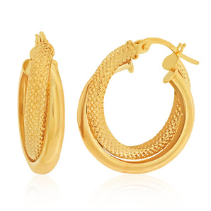 9ct Yellow Gold Hoop "Rianna" Earrings