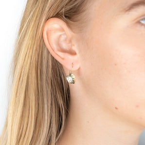 9ct Yellow Gold Leaf Drop Earrings