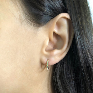 9ct Yellow Gold Hoop Patterned Earrings