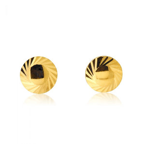 9ct Yellow Gold Flat Round Stud Earrings