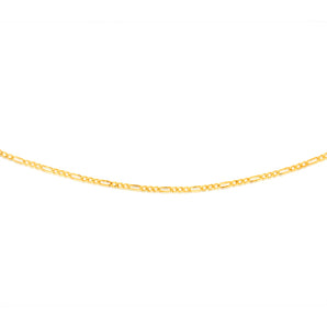 9ct Yellow Gold Fancy 70 Gauge 45cm Figaro 1:3 Chain