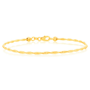 9ct Yellow Gold Omega 19cm Bracelet