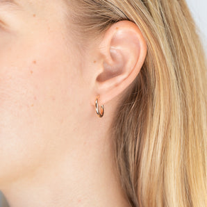 9ct Rose Gold Silver Filled 10mm Hoop Earrings