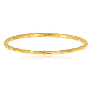 9ct Yellow Gold 4mm Silverfilled 65mm Twist Bangle