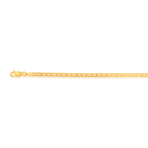 9ct Yellow Gold Silverfilled Anchor 80 Gauge 19cm Bracelet