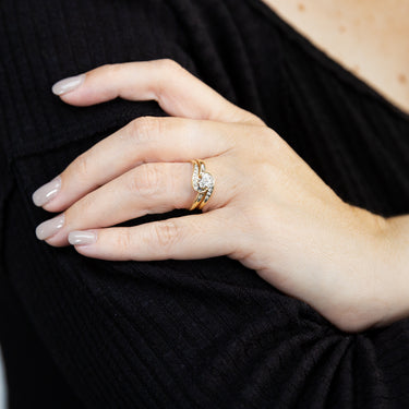 9ct Yellow Gold 2 Ring Bridal Set With 0.25 Carats Of Light Champagne Diamonds