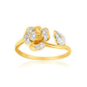 9ct Yellow Gold Gorgeous Bead Diamond Ring