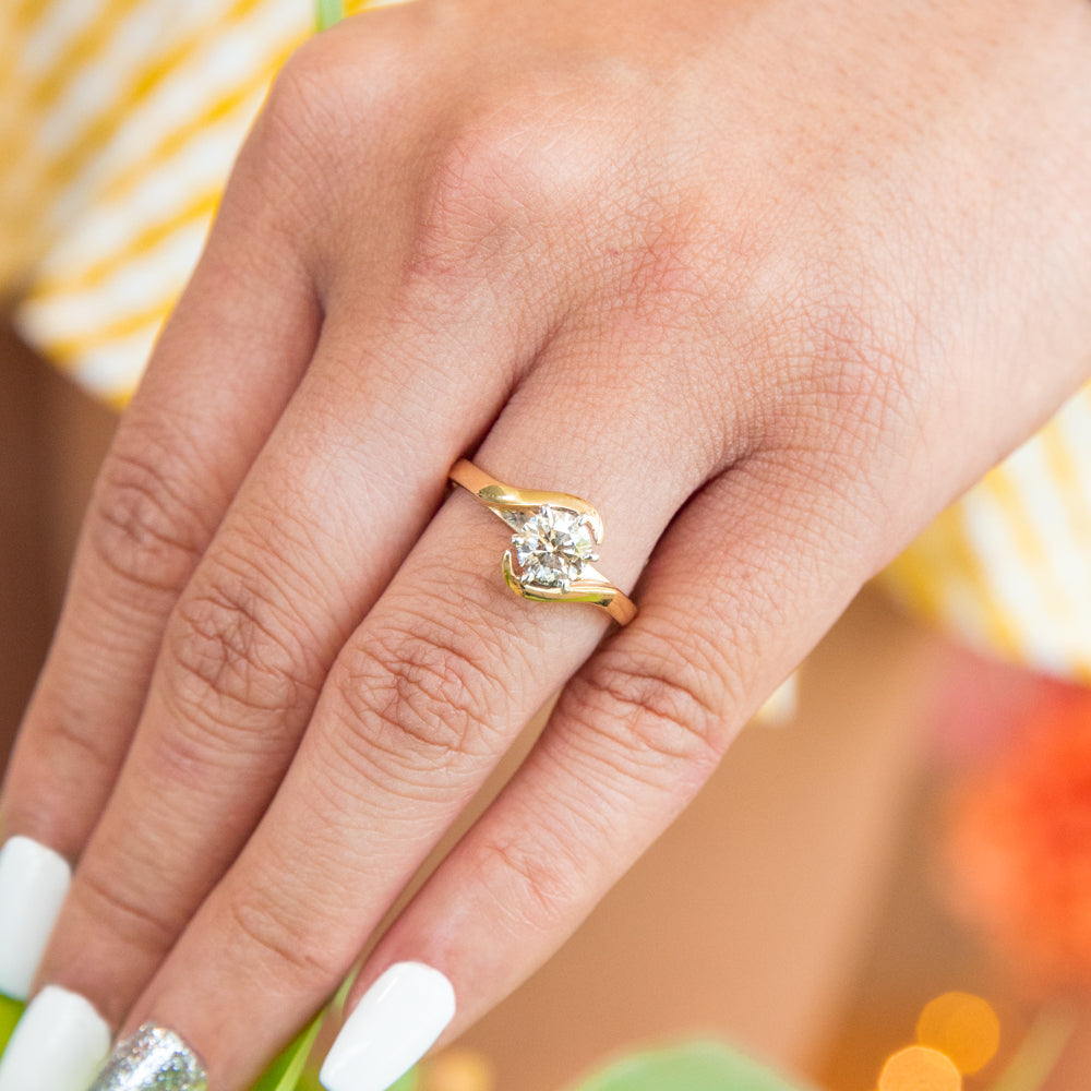 18ct Yellow Gold Solitaire Ring With Carat Australian Diamond