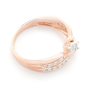 9ct Rose Gold Ring With 23 Brilliant Cut Diamonds