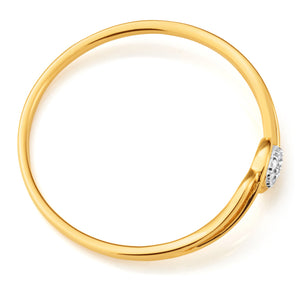 9ct Yellow Gold Diamond Swirl Ring