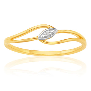9ct Yellow Gold Diamond Ring with 1 Brilliant Cut Diamond