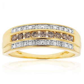 Australian Diamond 9ct Yellow Gold 3/8 Carat Diamond Ring
