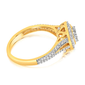 9ct Yellow Gold 1/4 Carat Diamond Dress Ring