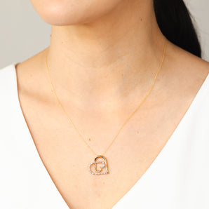 1/10 Carat Diamond Heart Pendant in Gold Plated Silver