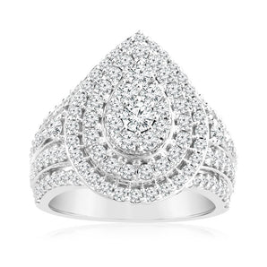 1.90 Carat Diamond Pear Shape Ring in 10ct White Gold