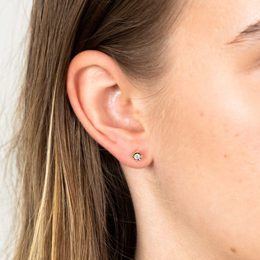 1/10 Carat Diamond Solitaire Stud Earrings in 9ct Yellow Gold