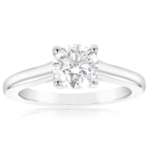 0.85 Carat Solitaire Diamond Ring in 18ct White Gold