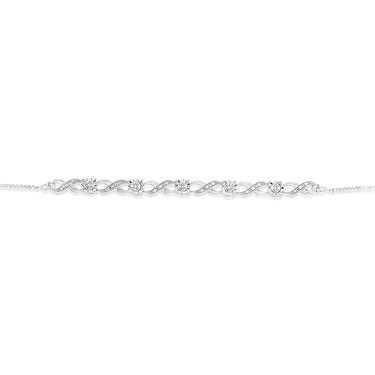 Sterling Silver 1/10 Carat Diamond Infinity Slider Bracelet