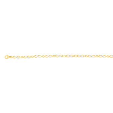 Gold Plated Sterling Silver Fancy Infinity 18.5cm Bracelet with 7 Natural Diamonds