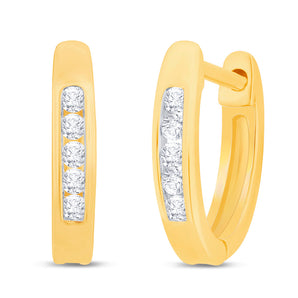 Luminesce Lab Grown 10 Point Diamond Hoop Earring in 9ct Yellow Gold