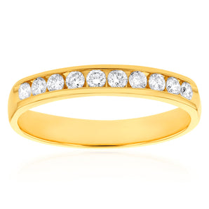 Luminesce Lab Grown Diamond 1/4 Carat Eternity Ring in 9ct Yellow Gold