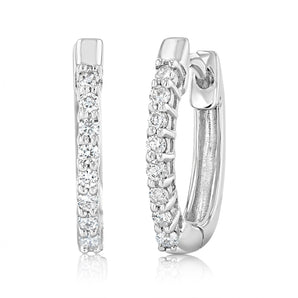 Luminesce Lab Grown 1/6 Carat Diamond Claw Hoop Earrings in 9ct White Gold