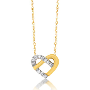 Luminesce Lab Grown Diamond Heart Pendant in 9ct Yellow Gold with Chain