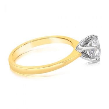 Certified Luminesce Lab Grown 1.5 Carat Solitaire Engagement Ring in 18ct Yellow Gold