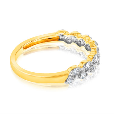 9ct Yellow Gold 1/4 Carat Luminesce Lab Grown Diamond Dress Ring