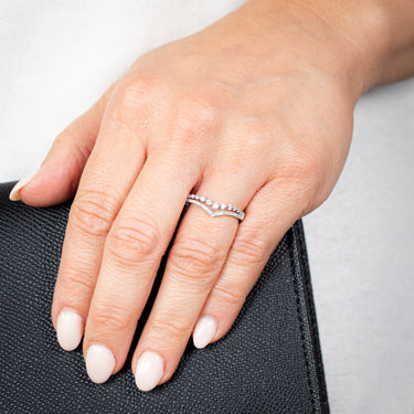 9ct White Gold 1/3 Carat Luminesce Lab Grown Diamond V Dress Ring