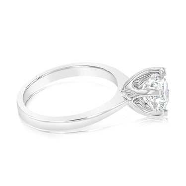 Luminesce Lab Grown Certified 2 Carat Solitaire Engagement Ring in 18ct White Gold