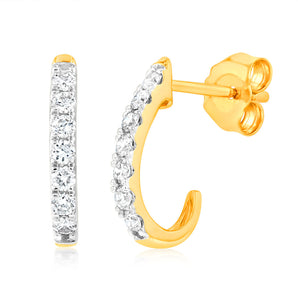 Luminesce Lab Grown 1/4 Carat Diamond Earrings in 9ct Yellow Gold