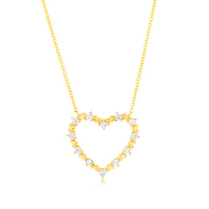 Luminesce Lab Grown 1/6 Carat Diamond Heart Pendant on 9ct Yellow Gold Chain