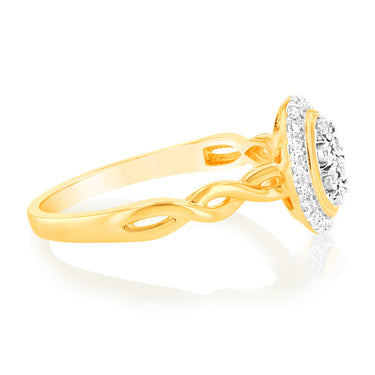 9ct Yellow Gold Luminesce Lab Grown Diamond Ring with 25 Brilliant Diamonds