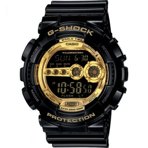 G-Shock GD100GB-1 Black and Gold Watch