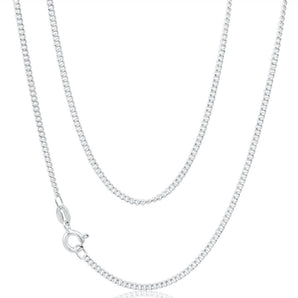 Sterling Silver Curb 50 Gauge Chain 50cm