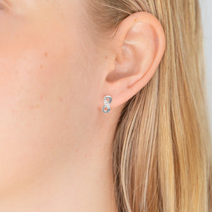 Sterling Silver Cubic Zirconia Infinity Stud Earrings