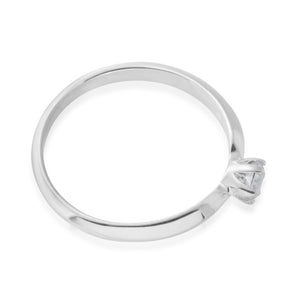 Sterling Silver 4mm Solitaire 6 Claw Knife Edge Ring