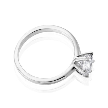 Sterling Silver 6 Claw 6mm Zirconia Solitaire Ring