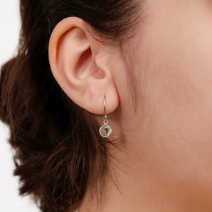 Sterling Silver 6mm Blue Topaz Hook Drop Earrings