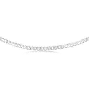 Sterling Silver Curb Beveled 55cm Chain