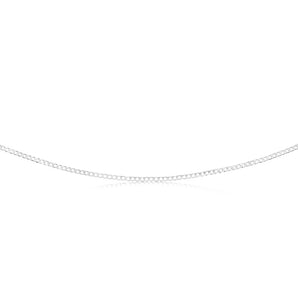 Sterling Silver Beveled 60 Gauge Curb 55cm Chain