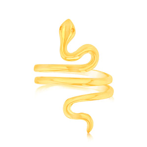 Sterling Silver Gold Plated Spiral Snake Ring