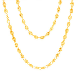 Sterling Silver Gold Plated Puff Gucci 50.5cm Chain