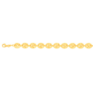 Sterling Silver Gold Plated Puff Gucci 17.5cm Bracelet