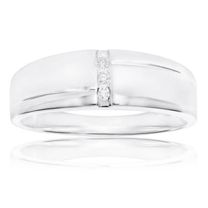 Sterling Silver 3 Diamond Ring